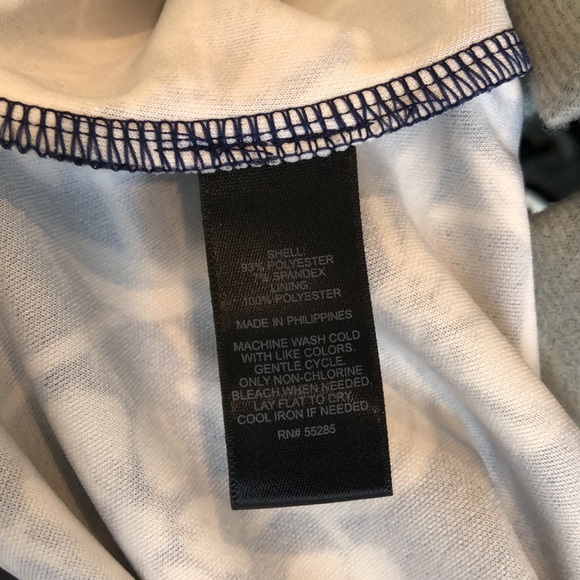 Express - Blue & White, Windowpane & Floral Strapless Midi Dress Size 0 - Picture 8 of 9